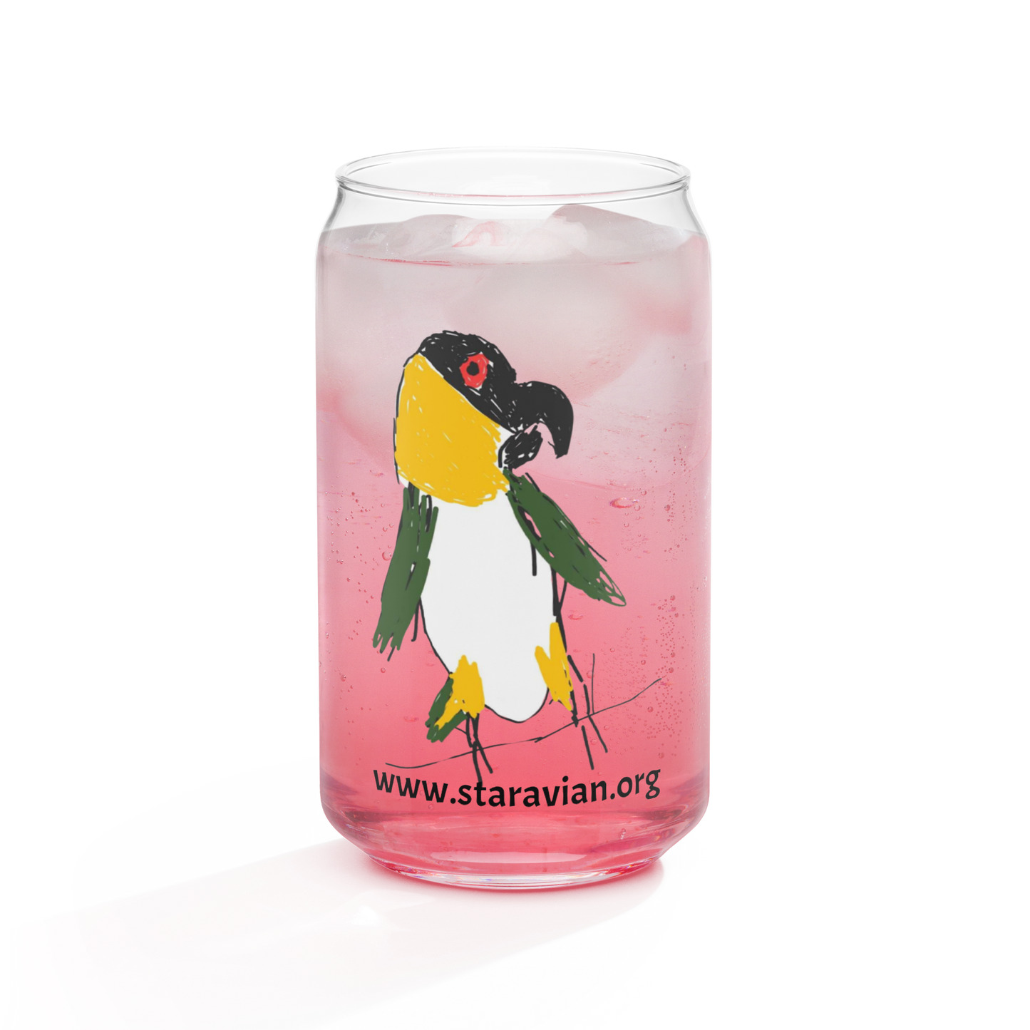 Javier the Caique - Sketch - Can-shaped glass