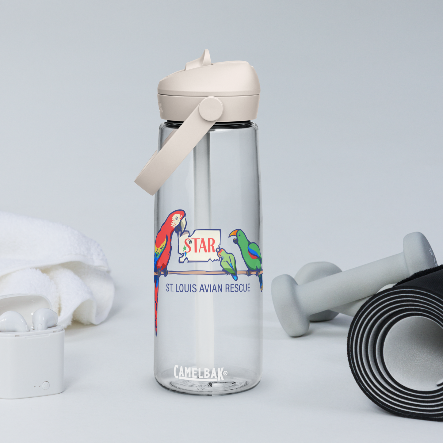 Kat Bird Bookshop - Flip straw water bottle