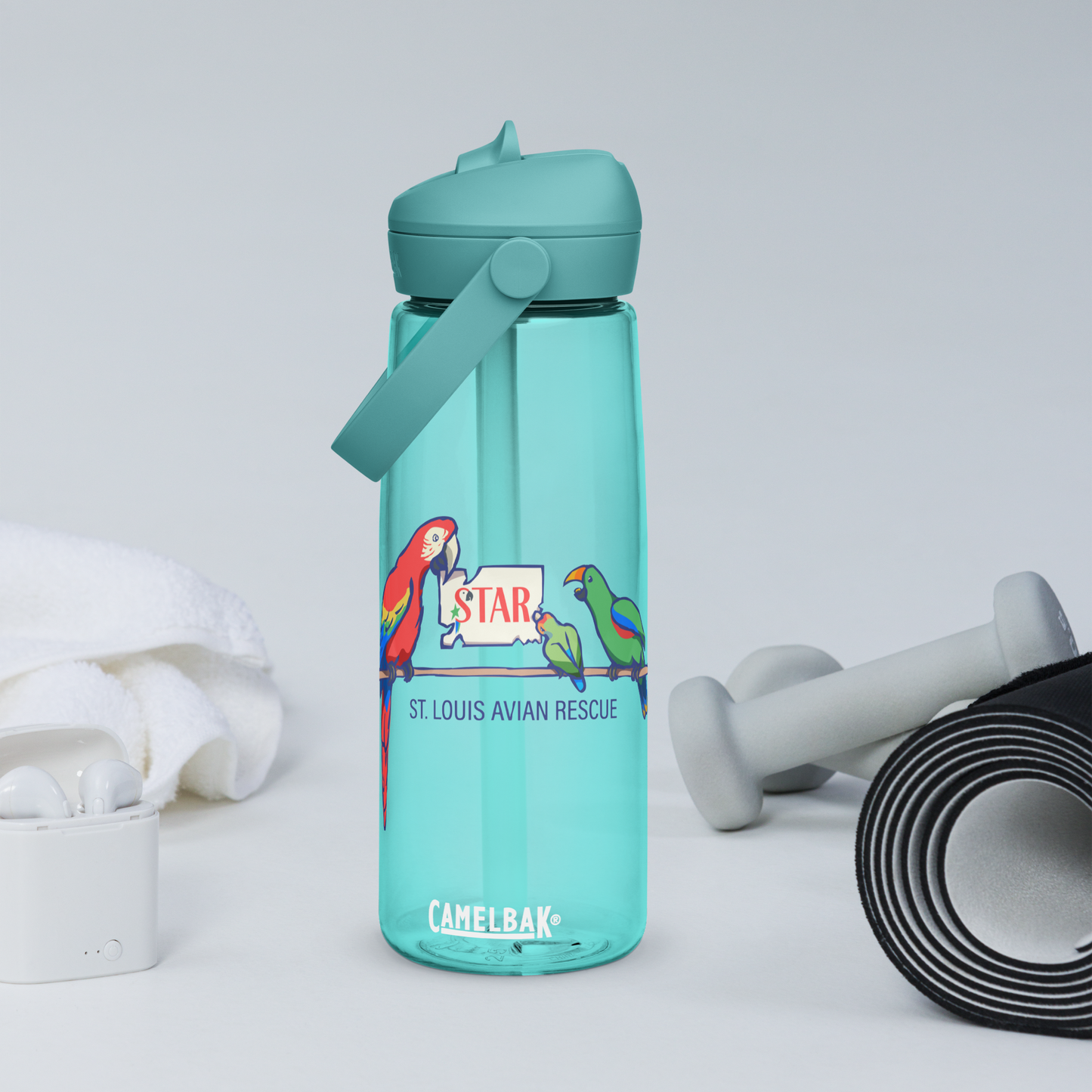 Kat Bird Bookshop - Flip straw water bottle