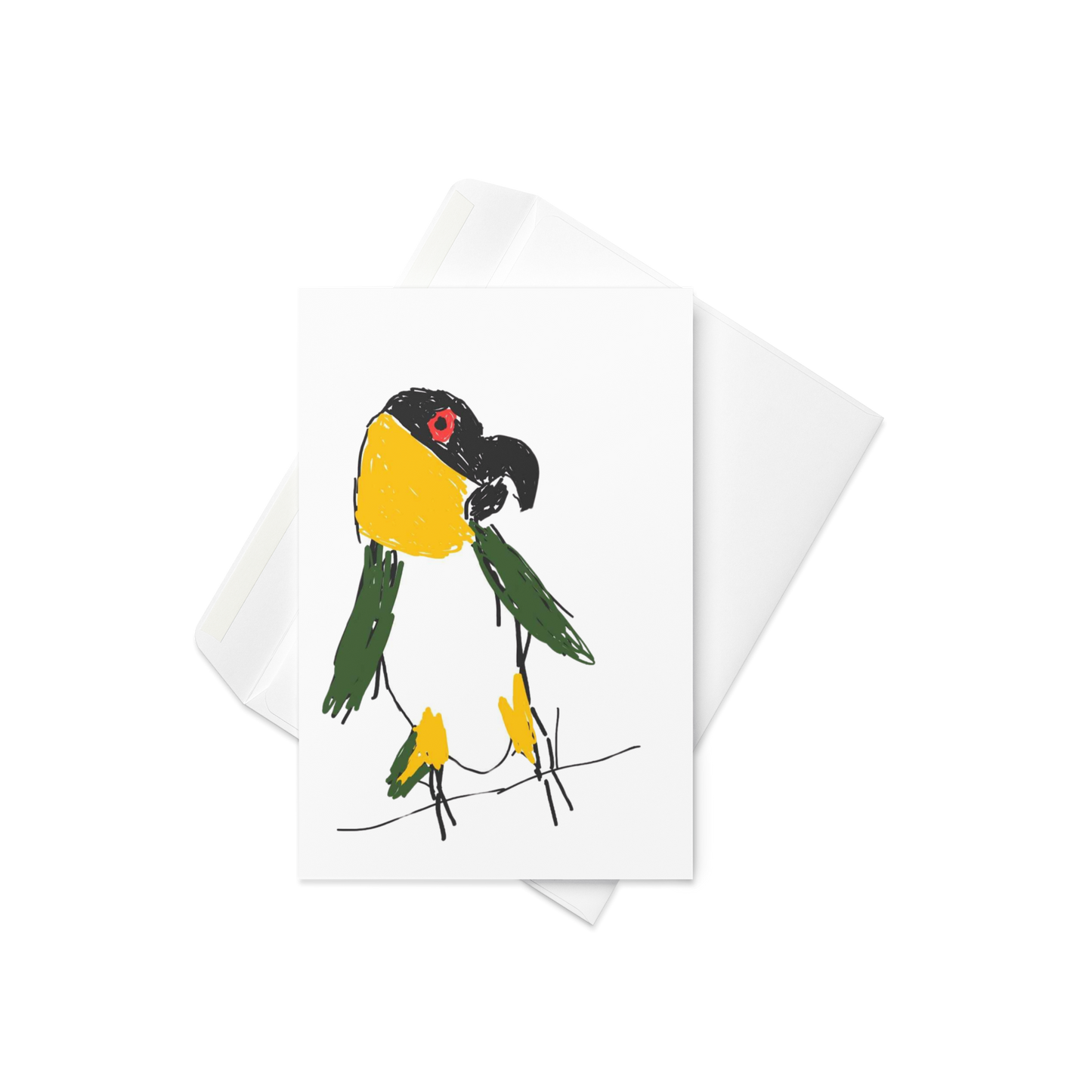 Javier the Caique Sketch - Greeting card