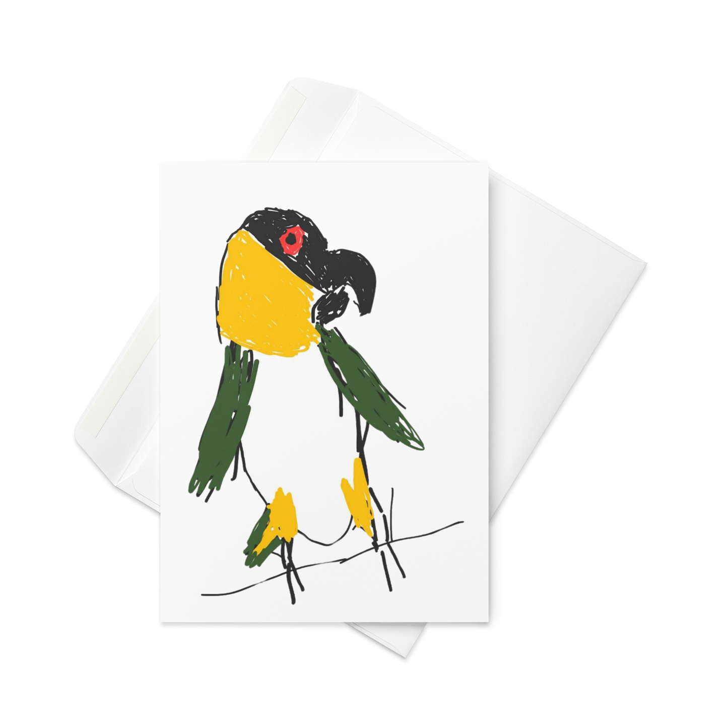 Javier the Caique Sketch - Greeting card