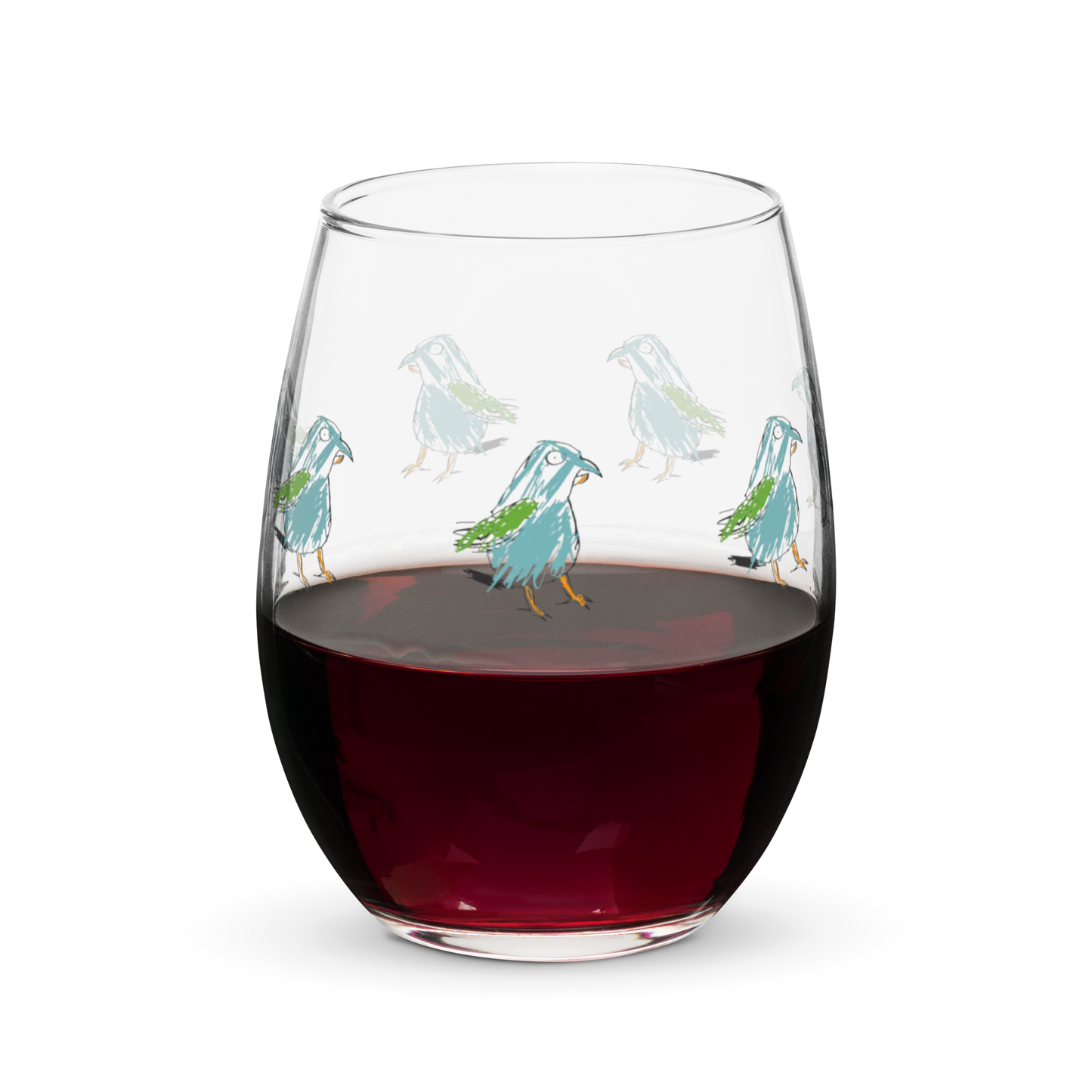 Chili Bean Sketch - Stemless wine glass
